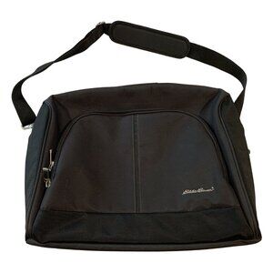 Eddie Bauer Black Nylon Laptop Bag Adjustable Strap Multiple Compartments Padded